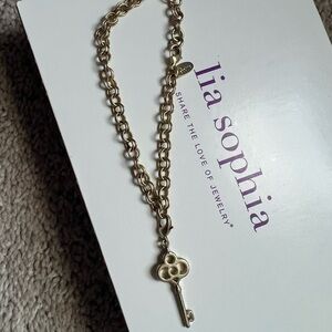 Lia Sophia Gold Key Pendant Bracelet